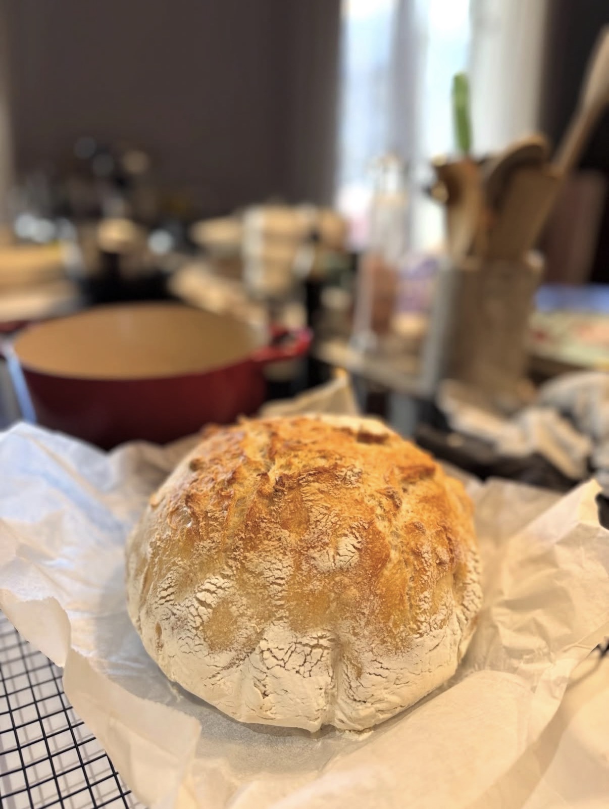 Fresh-baked sourdough loaf